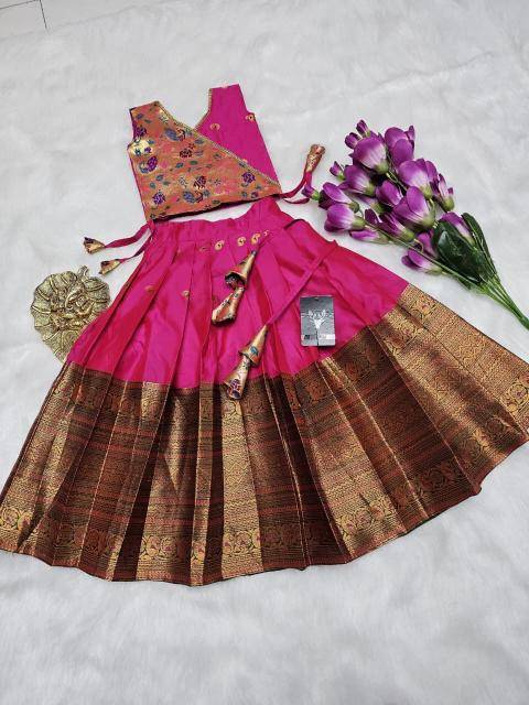 NEW LAUNCING PAITHANI KIDS LEHENGA CHOLI kanjivaram silk Kids wear distributors in Surat